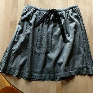 Crinkled silk and cotton Anthropologie skirt